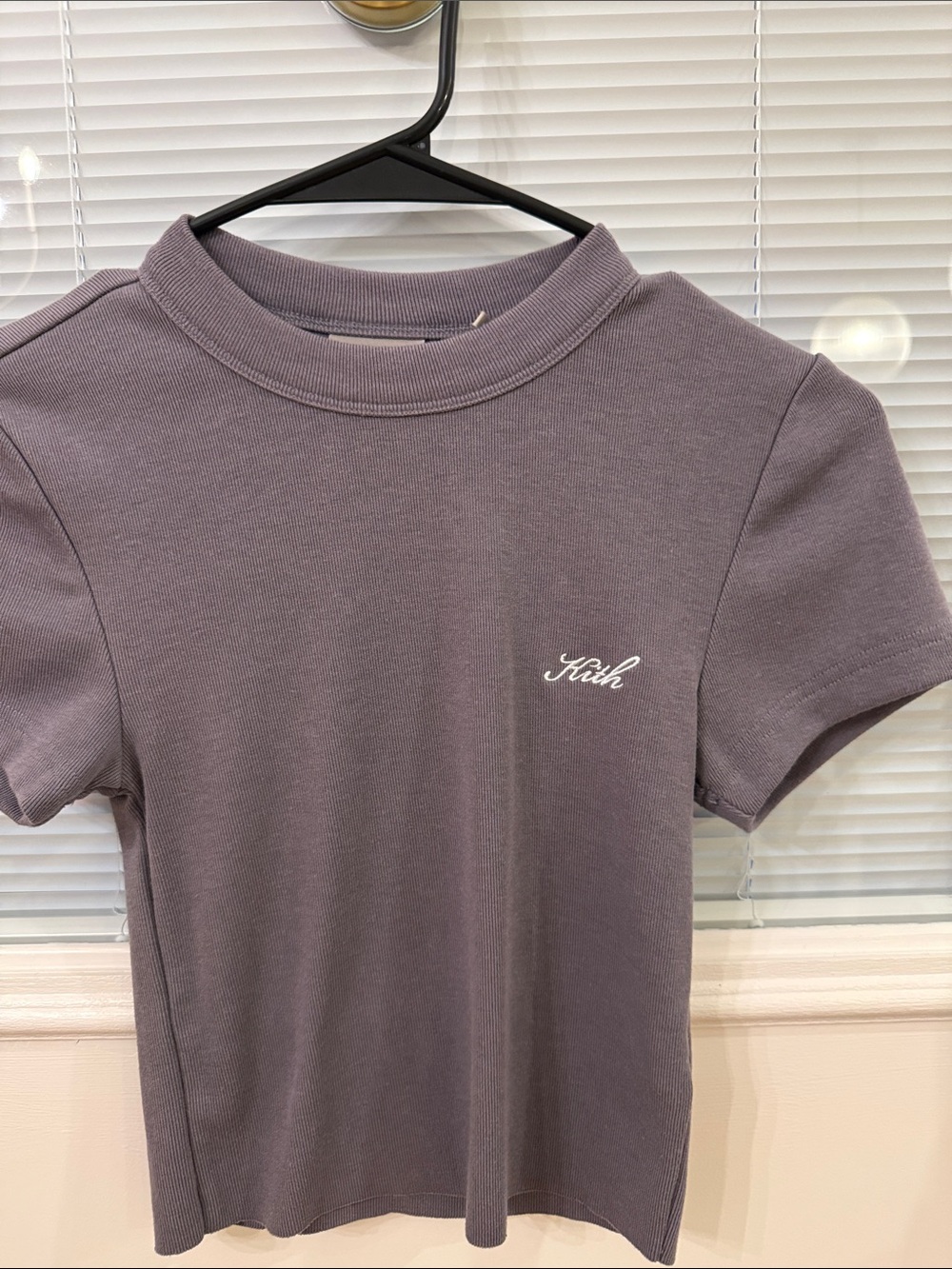Kith Short Sleeve Ribbed Tee in Dusty Lavender
